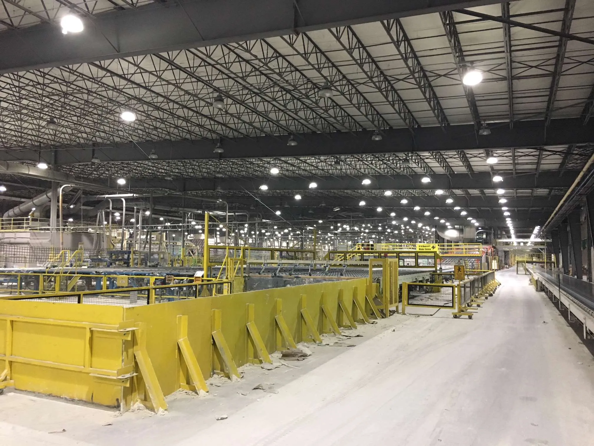 Large industrial facility interior after an efficiency upgrade